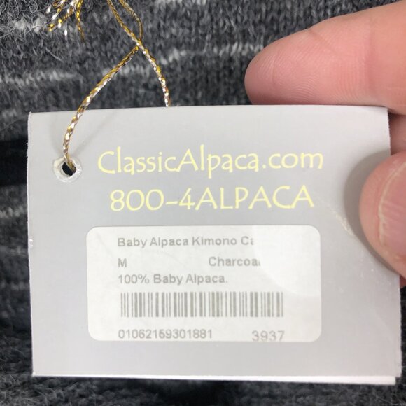 Classic Alpaca Sweater Womens Medium Gray SBaby Alpaca Big Collar Artsy NEW - Picture 9 of 16